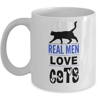 Cat Coffee Mug For Men - Cat Lover Gifts For Guys - "Real Men Love Cats"