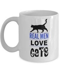 Load image into Gallery viewer, Cat Coffee Mug For Men - Cat Lover Gifts For Guys - &quot;Real Men Love Cats&quot;
