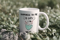 Load image into Gallery viewer, Cat Tea Mug - Cat Lovers Gift Idea - Happiness To Me Is Cats And Tea
