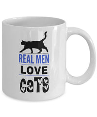 Load image into Gallery viewer, Cat Coffee Mug For Men - Cat Lover Gifts For Guys - &quot;Real Men Love Cats&quot;
