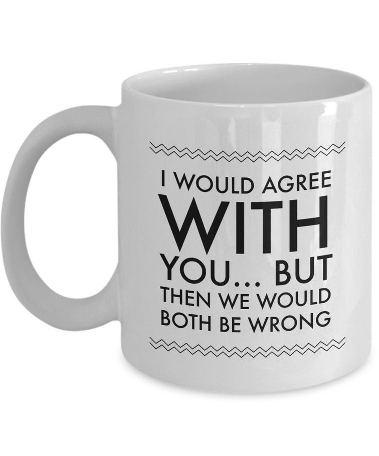 Adult Humor Coffee Mug - Funny Coffee Mug For Women Or Men - "I Would Agree With You"