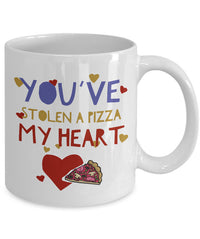 Load image into Gallery viewer, Valentines Day Or Anniversary Coffee Mug - Funny Anniversary Gift -&quot;You&#39;ve Stolen A Pizza My Heart&quot;
