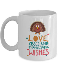 Load image into Gallery viewer, Thanksgiving Coffee Mug - Turkey Mug - Grateful Mug - &quot;Love, Kisses And Thanksgiving Wishes&quot;
