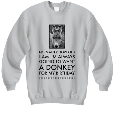 Donkey Sweatshirt - Donkey Lovers Gift For Women - Donkey Present - 