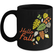 Fall Coffee Mug - Autumn Leaf Coffee Mug - "Hello Fall"