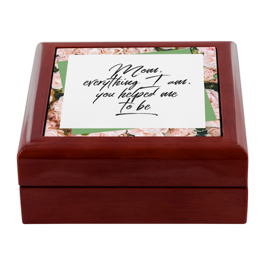Wooden Keepsake Jewelry Box For Mom - Gifts For Mom - Mom Birthday Gifts - 