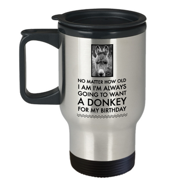Donkey Travel Mug - Cute Donkey Gifts - Gifts For Donkey Lovers - 