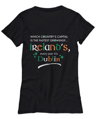 Load image into Gallery viewer, Irish Shirts For Women - Green Shirt - Funny St Patricks Day Gift - &quot;Which Country&#39;s Capital?&quot;
