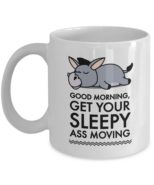 Donkey Mug - White 11oz Ceramic Donkey Gift For Women - Gift For Donkey Lovers - "Good Morning"