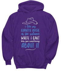 Load image into Gallery viewer, Country Music Hoodie - Funny Country Music Gift - &quot;I Like My Country Music At The Volume&quot;
