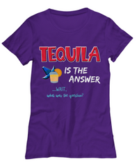 Load image into Gallery viewer, Tequila T Shirt For Women - Womans Tequila Shirt - Tequila Lovers Gift - &quot;Tequila Is The Answer&quot;
