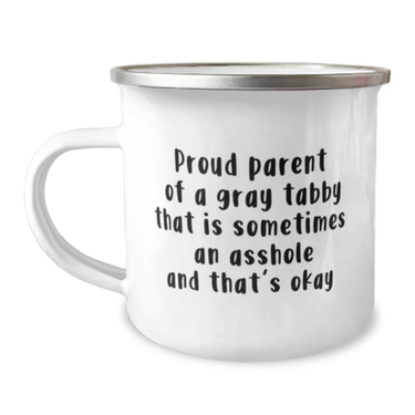 Funny Gray Tabby Cat Mug. Grey Tabby Gift For Women Or Men. Cat Lovers Camping Mug. Cat Gifts For Him Or Her. Cat Lovers Gift