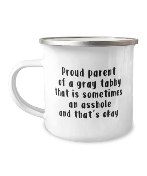 Funny Gray Tabby Cat Mug. Grey Tabby Gift For Women Or Men. Cat Lovers Camping Mug. Cat Gifts For Him Or Her. Cat Lovers Gift