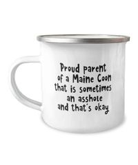 Load image into Gallery viewer, Funny Maine Coon Cat Coffee Mug. Main Coon Gifts. Funny Cat Lover Gift. Cat Enamel Mug. Cat Birthday Gift. Maine Cone Cat. Cat Mom Or Dad
