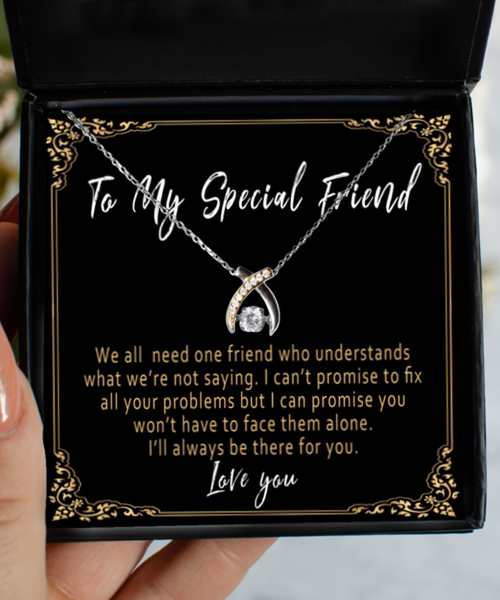 Special Friend Sterling Silver Wishbone Necklace Gift For Her. Special Friend Keepsake. Best Friend Jewelry Birthday Or Christmas Gifts