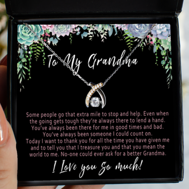 Grandma Necklace. Grandma Jewelry Gift Box. Grandma Birthday Present. Grandma Locket. Grandma Long Distance Keepsake. Grandma Wedding Gift