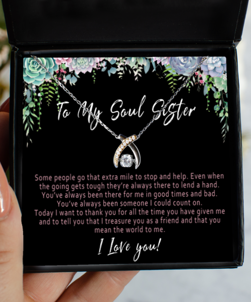 This beautiful genuine silver wishbone necklace is the perfect gift for your soul sister on her birthday, Christmas, moving away, graduation or as a just because gift! Let her know how amazing she is and how much she means to you. Also makes a great stock