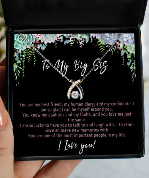 Big Sis Little Sis Necklace. Sterling Silver Big Sister Wishbone Necklace Jewellery. Big Sis Gift. Big Sister Gift Adult. Big Sister Present