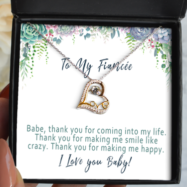Fiancee Gift Necklace. Girlfriend Fiancee Present. Engagement Gifts. Newly Engaged Gift For Her. Just Engaged. Engaged Card. We Got Engaged