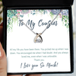 To My Cousin Sterling Silver Necklace Keepsake Card. Cousin Best Friends Gift For Birthday Or Christmas. Cousin Jewelry Present. Cousin Love