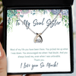 To My Soul Sister Necklace Keepsake Card. Soul Sister Best Friend Gift For Birthday Or Christmas. Soul Sister Or Special Best Friend Jewelry
