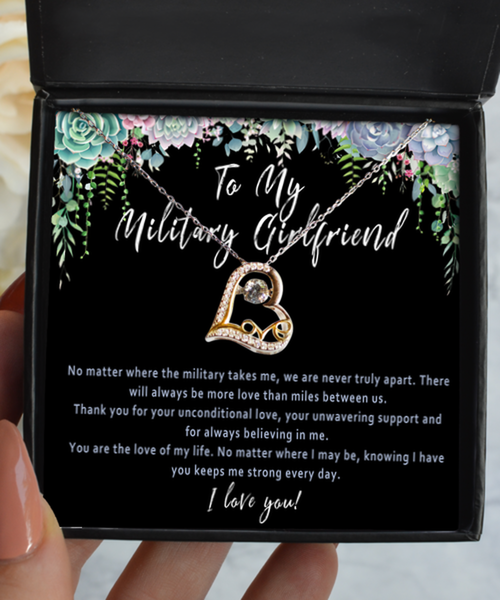 To My Military Girlfriend Necklace Gift. Deployment Gift. Women Military Jewelry. Deployment Card. Miss You Gift For Her. Long Distance Gift
