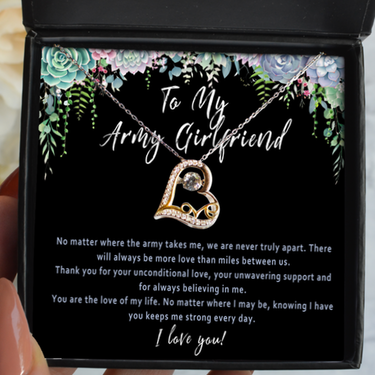 To My Army Girlfriend Necklace Birthday Gift. Deployment Gift. Army Family Jewelry. Deployment Card. Miss You Gift For Army Girlfriend