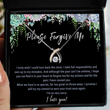 Im Sorry Necklace For Girlfriend Or Wife. Forgive Me Card. Apology Gift For Her Sorry Gift For Friend. Sorry Jewelry. Sorry Present Women