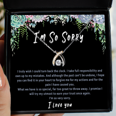 Im Sorry Necklace For Girlfriend Or Wife. Forgive Me Card. Apology Gift For Her. Sorry Gift For Friend. Sorry Jewelry. Sorry Present Women