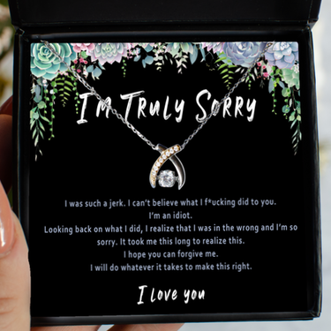 Im Sorry Necklace For Girlfriend Or Wife. Forgive Me Card. Apology Gift For Her. Sorry Gift For Friend. Sorry Jewelry. Sorry Present Women