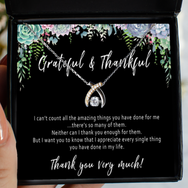 Thank You Gift For Friend, Mentor, Nurse Godmother Or Caregiver. Thank You Gifts Keepsake For Women. Thanks Gift. Grateful Gift Necklace