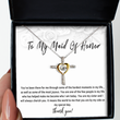 Sister Maid Of Honor Necklace Gift Card. Maid Of Honor Day Of Wedding Gift. Maid Of Honor Sister Thank You Gift  Wedding Party Presents