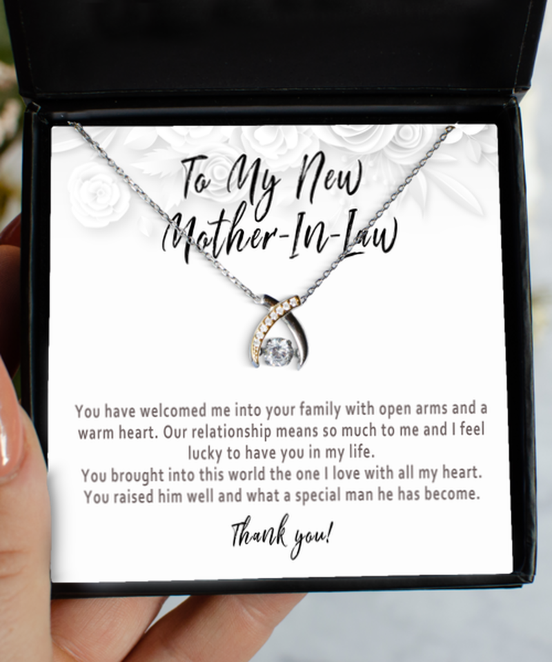 Mother in Law Necklace, Mother-in-law Gift, Mom Gifts, Wedding Gift, Valentine's Day, Mother's Day Gift, Jewelry Gifts Tpt432nl - White Gold, Love