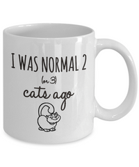 Load image into Gallery viewer, Cat Coffee Mug -Funny Cat Lover Gifts For Women And Men - &quot;I Was Normal 2 Or 3 Cats Ago&quot;
