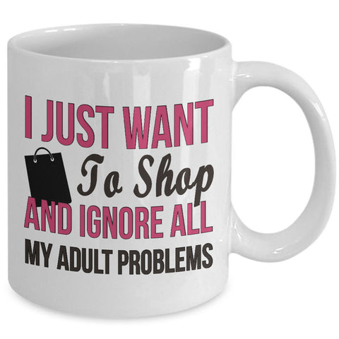 Shopping Coffee Mug - Funny Funny Coffee Mug For Women And Girls - 