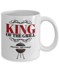 Load image into Gallery viewer, Dad Coffee Mug - Funny Fathers Day Gift From Son Or Daughter - BBQ Mug - &quot;King Of The Grill&quot;
