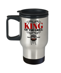 Load image into Gallery viewer, Dad Travel Mug - Funny Stainless Steel Fathers Day Gift From Son / Daughter - - &quot;King Of The Grill&quot;
