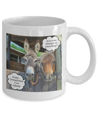 Load image into Gallery viewer, Donkey Mug - Ceramic Donkey Cup - Gift For Donkey Lover - Donkey Gift - &quot;Are You Always A Smartass&quot;
