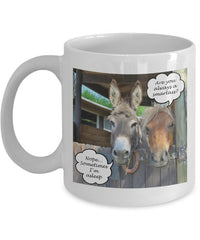 Load image into Gallery viewer, Donkey Mug - Ceramic Donkey Cup - Gift For Donkey Lover - Donkey Gift - &quot;Are You Always A Smartass&quot;
