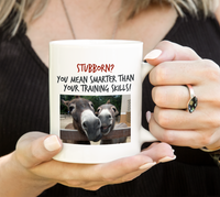 Load image into Gallery viewer, Donkey Mug - 11oz Ceramic Cup - Gift For Donkey Lovers - Donkey Gift - &quot;Stubborn? You Mean Smarter&quot;
