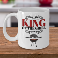 Load image into Gallery viewer, Dad Coffee Mug - Funny Fathers Day Gift From Son Or Daughter - BBQ Mug - &quot;King Of The Grill&quot;
