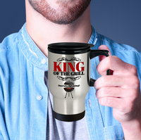 Load image into Gallery viewer, Dad Travel Mug - Funny Stainless Steel Fathers Day Gift From Son / Daughter - - &quot;King Of The Grill&quot;

