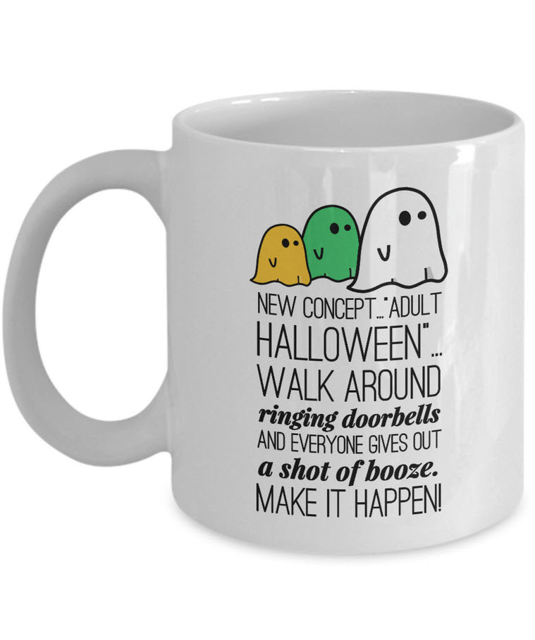 Halloween Coffee Mug- Funny Halloween Gift For Adults - Ghost Mug - "New Concept Adult Halloween"