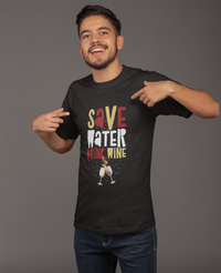 Load image into Gallery viewer, Funny Wine Shirt For Women Or Men - Save Water Drink Wine Shirt - Wine Lovers Gift - Womans Black Or Navy Wine Shirt - Gift For Wine Lover
