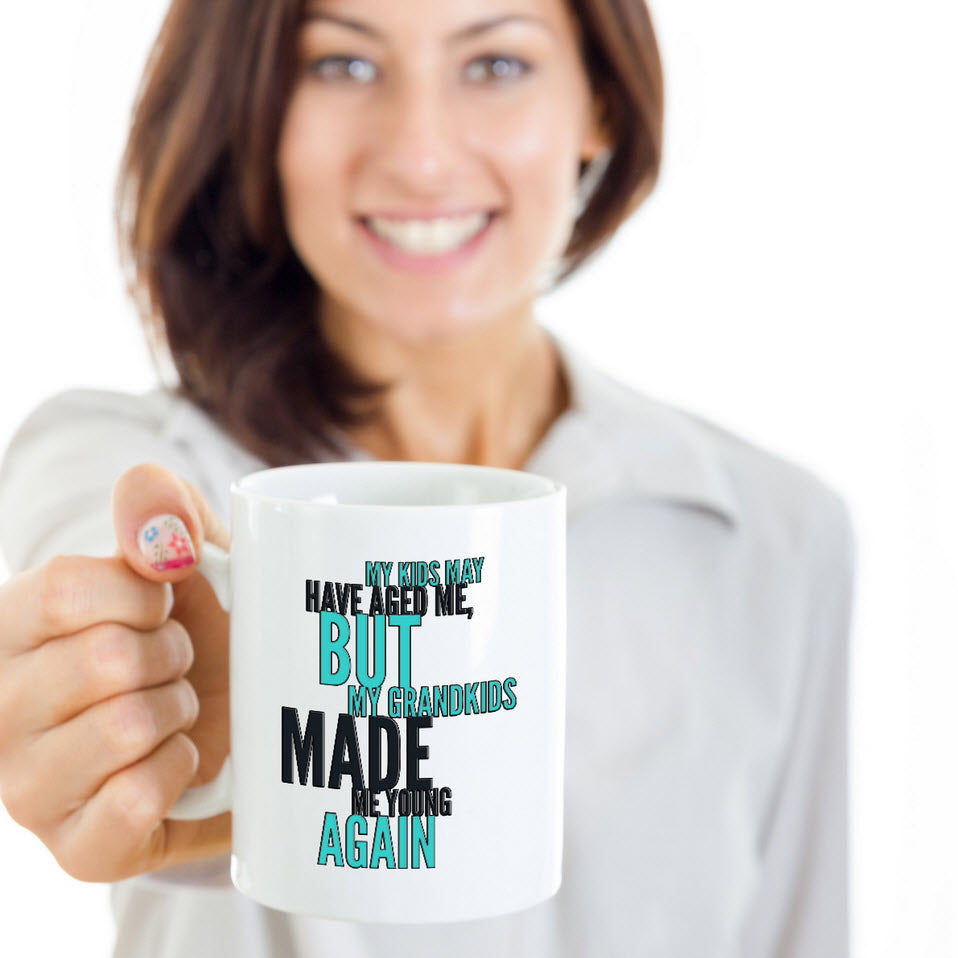 Grandparents Coffee Mug - Funny Grandpa Or Grandma Gift  - "My Kids May Have Aged Me"
