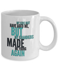 Load image into Gallery viewer, Grandparents Coffee Mug - Funny Grandpa Or Grandma Gift  - &quot;My Kids May Have Aged Me&quot;
