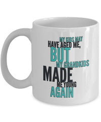 Load image into Gallery viewer, Grandparents Coffee Mug - Funny Grandpa Or Grandma Gift  - &quot;My Kids May Have Aged Me&quot;
