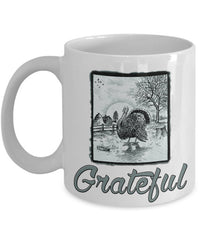 Load image into Gallery viewer, Thanksgiving Coffee Mug - Grateful Mug - Vintage Turkey Mug - Thanksgiving Gift Idea - &quot;Grateful&quot;
