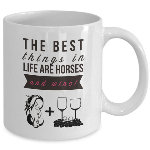Wine Coffee Mug - Funny Wine & Horse Lovers Gift - Mugs For Women - 