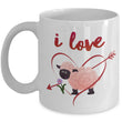Valentines Day Or Anniversary Coffee Mug - Love Quote Mug - Anniversary Gift Idea -"I Love Ewe"